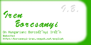 iren borcsanyi business card